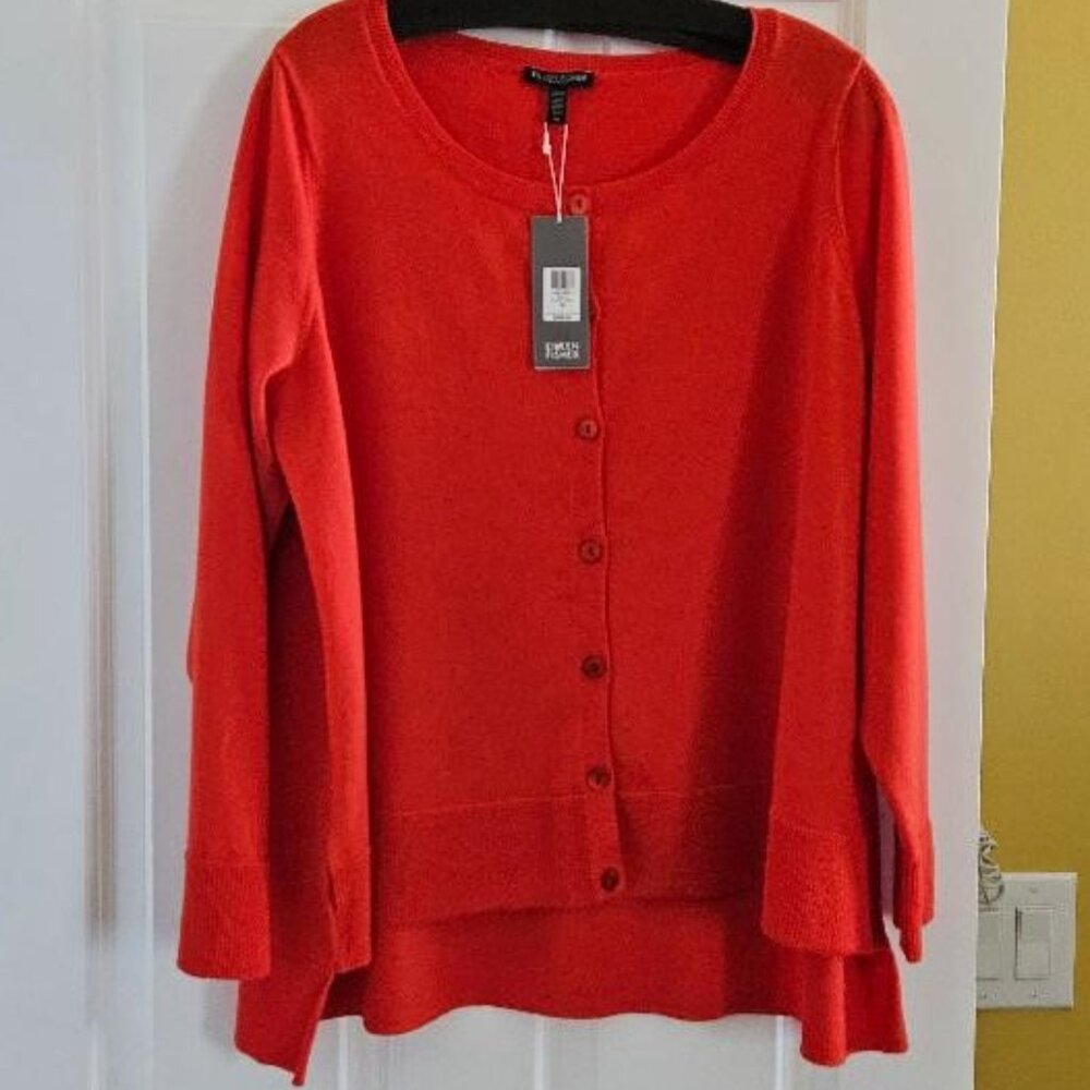 Eileen Fisher Premium Merino Cardigan 1X New